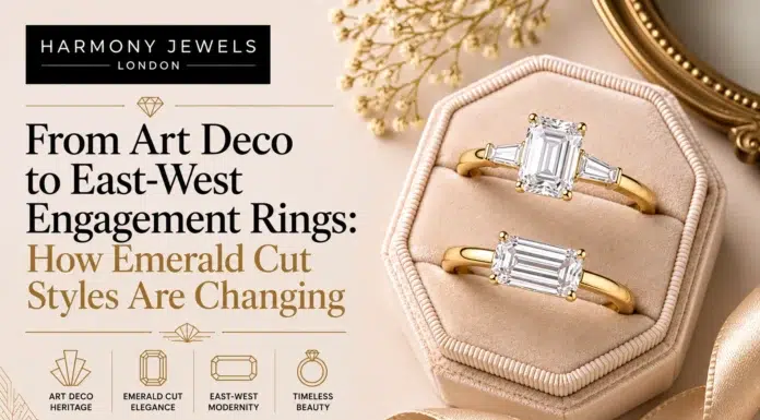 From Art Deco to East-West Engagement Rings: How Emerald Cut Styles Are Changing Harmony Jewels, Emerald Cut Style Diamond Rings.