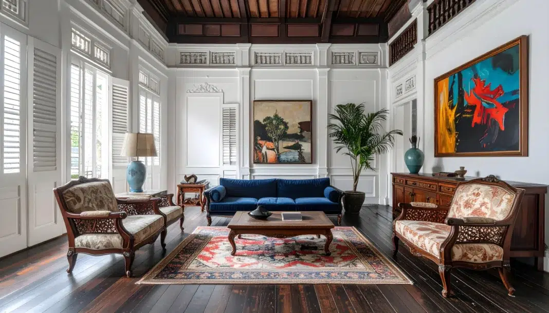 Living Room with a vintage rug. Vecteezy-medium Living Room with a vintage rug. Vecteezy-medium
