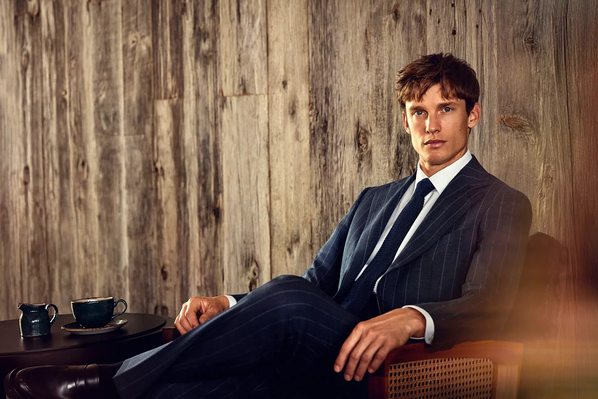 SCABAL Chalk Stripe 100% Wool Soho Suit Freestyle SCABAL Chalk Stripe 100% Wool Soho Suit Freestyle