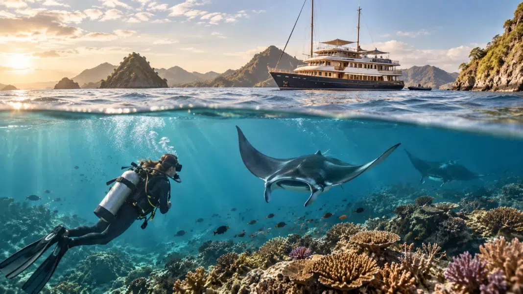 The Safari of the Sea, Komodo Scuba Diving. AI Image by ChatGPT The Safari of the Sea, Komodo Scuba Diving. AI Image by ChatGPT