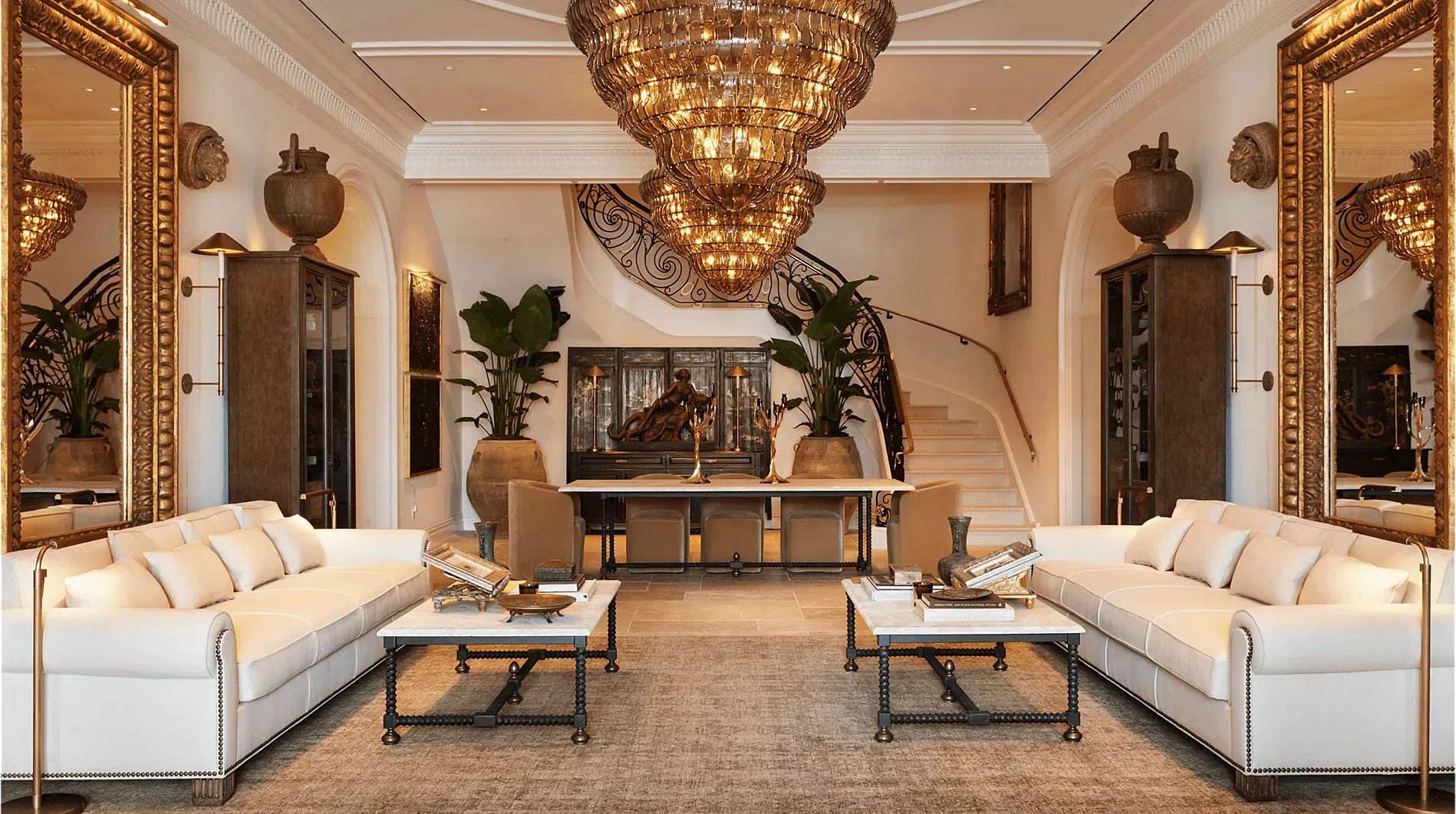 The Vendome sofa shown with the Baldacchino coffee table The Vendome sofa shown with the Baldacchino coffee table