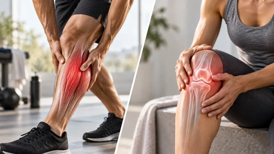 muscle pain vs joint pain. What is the difference. AI Image by ChatGPT muscle pain vs joint pain. What is the difference. AI Image by ChatGPT