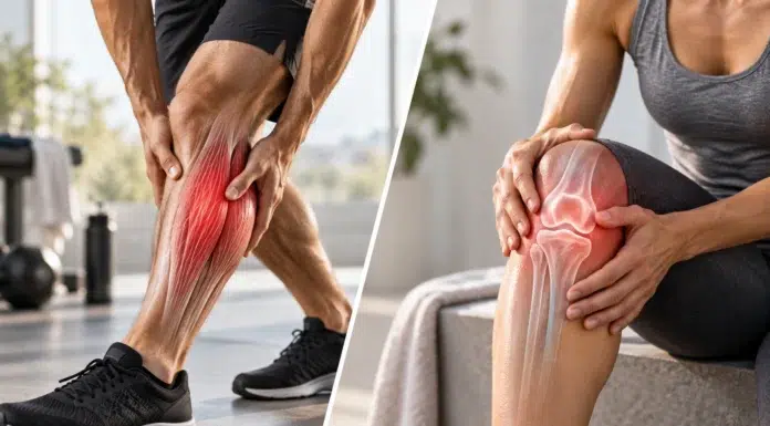 Muscle Pain vs Joint Pain: How to Tell the Difference muscle pain vs joint pain. What is the difference. AI Image by ChatGPT