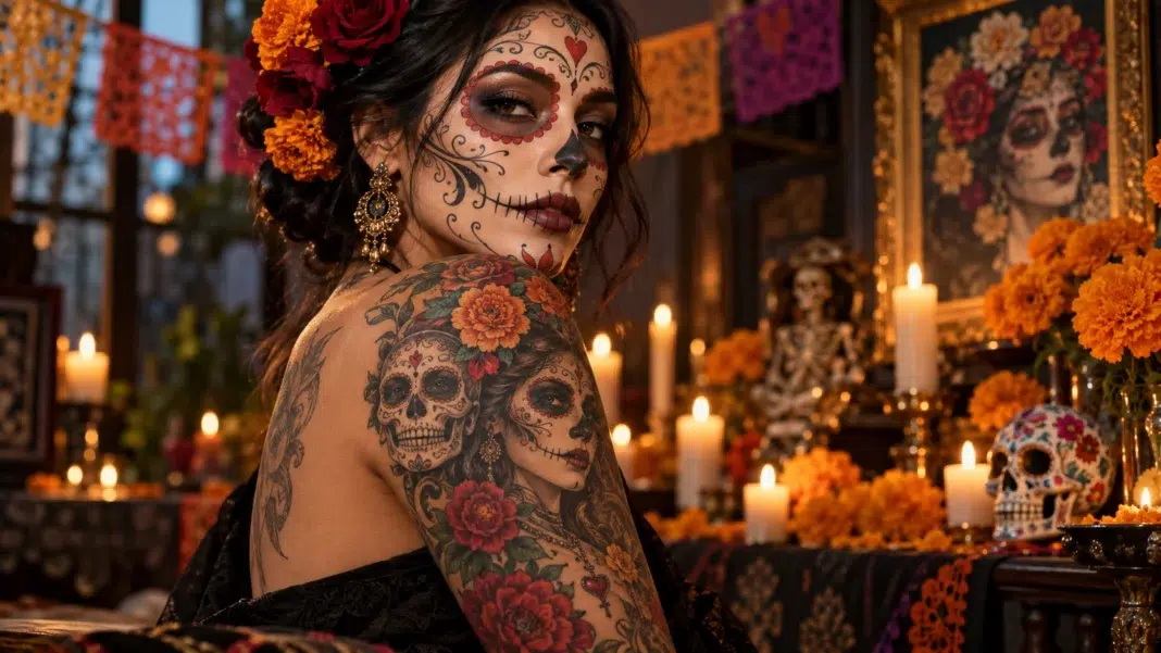 Candlelit Día de los Muertos Portrait Candlelit Día de los Muertos Portrait