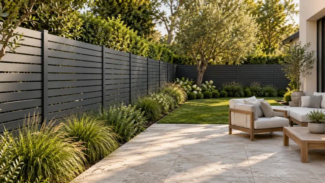 Charcoal Aluminum Fence for upscale backyards Charcoal Aluminum Fence for upscale backyards