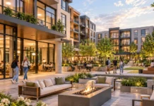 How Upscale Residential Communities Are Elevating Student Housing Architecture Courtyard Gathering for residential student communities. AI Image via ChatGPT