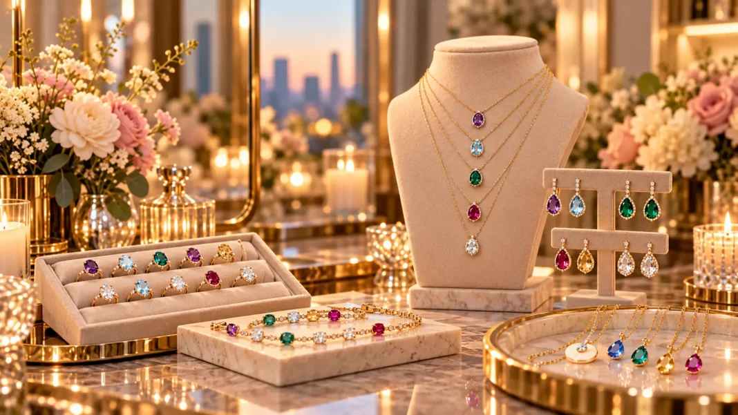 Golden Hour Birthstone Jewelry Vanity Golden Hour Birthstone Jewelry Vanity