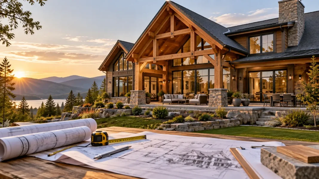 Hybrid Timber Frame Home. AI created by ChatGPT Hybrid Timber Frame Home. AI created by ChatGPT