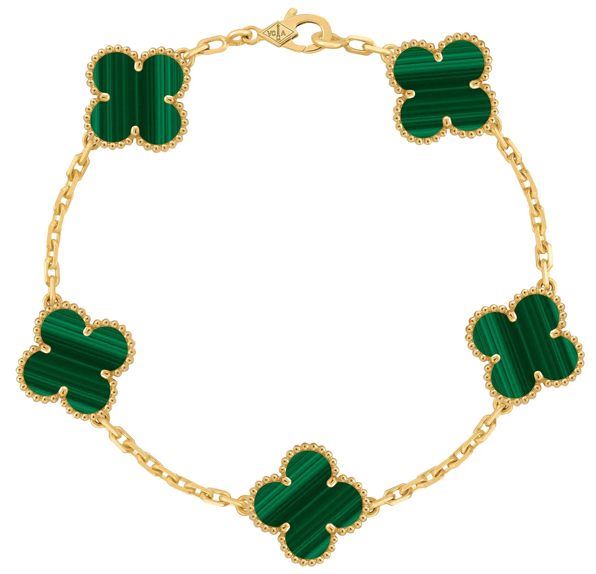 Van Cleef & Arpels Vintage Alhambra Bracelet in Malachite Van Cleef & Arpels Vintage Alhambra Bracelet in Malachite