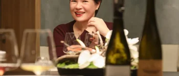 Fongyee Walker at the wine table