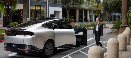 Tensor Robocar picking up a client