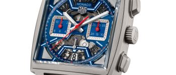 Tag Heuer Monaco Chronograph Skeleton Caliber Heuer automatic titanium and blue watch